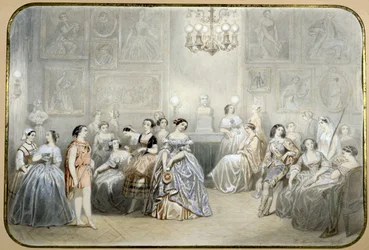 Die Schauspielerin Mlle Rachel im Foyer der Comédie-Française